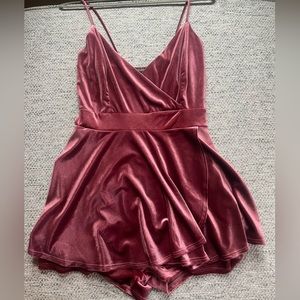 Pink Velvet Romper size L